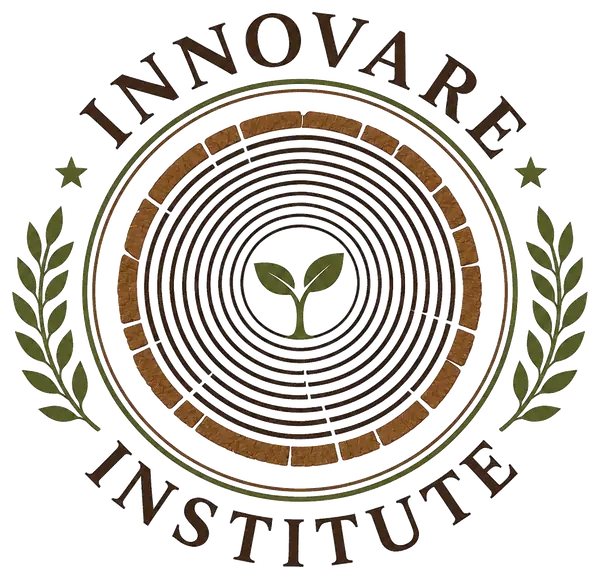 Innovare Institute logo: a tree-ring cross-section with a sprout at its center, framed by laurel
